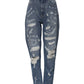 Blue AMBER Tattered High Waist Denim Jeans