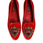Red Velvet DG Heart Loafers Flats Shoes