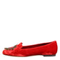 Red Velvet DG Heart Loafers Flats Shoes