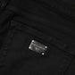 Black Cotton Skinny Mid Waist Denim Jeans