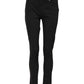 Black Cotton Skinny Mid Waist Denim Jeans