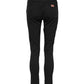 Black Cotton Skinny Mid Waist Denim Jeans