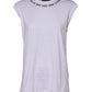 White Cotton Sleeveless Printed Tank T-shirt