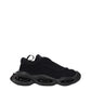 Black Fabric Chunky Sneakers
