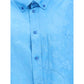 Blue Viscose Pattern Shirt