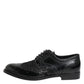 Black Leather Floral Lace Dress Formal Shoes