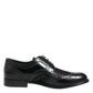 Black Leather Floral Lace Dress Formal Shoes