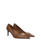 Brown Leather High Heel Pumps