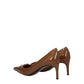Brown Leather High Heel Pumps