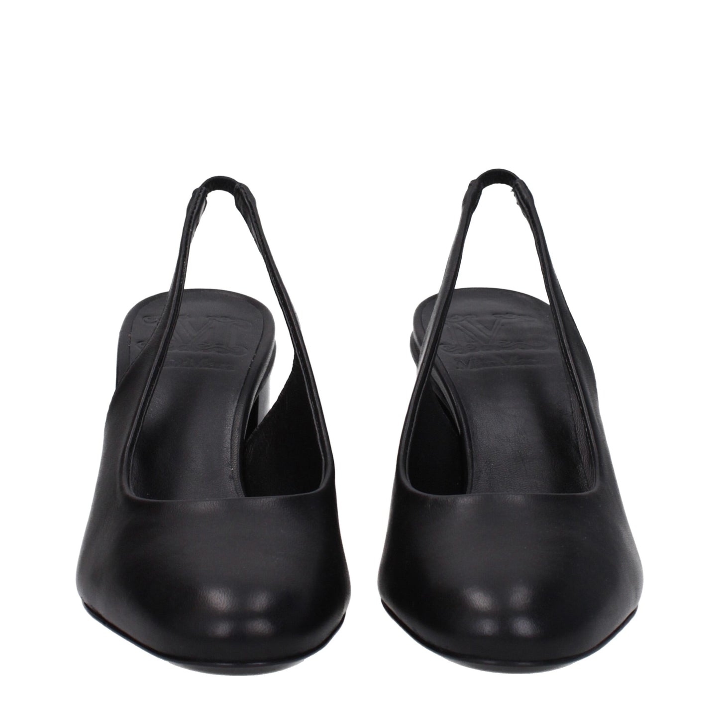 Black Leather High Heel Pumps