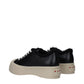 Black Leather Chunky Sneakers
