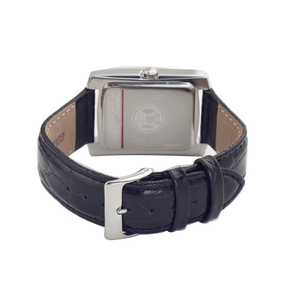 Black Leather Dress Watch