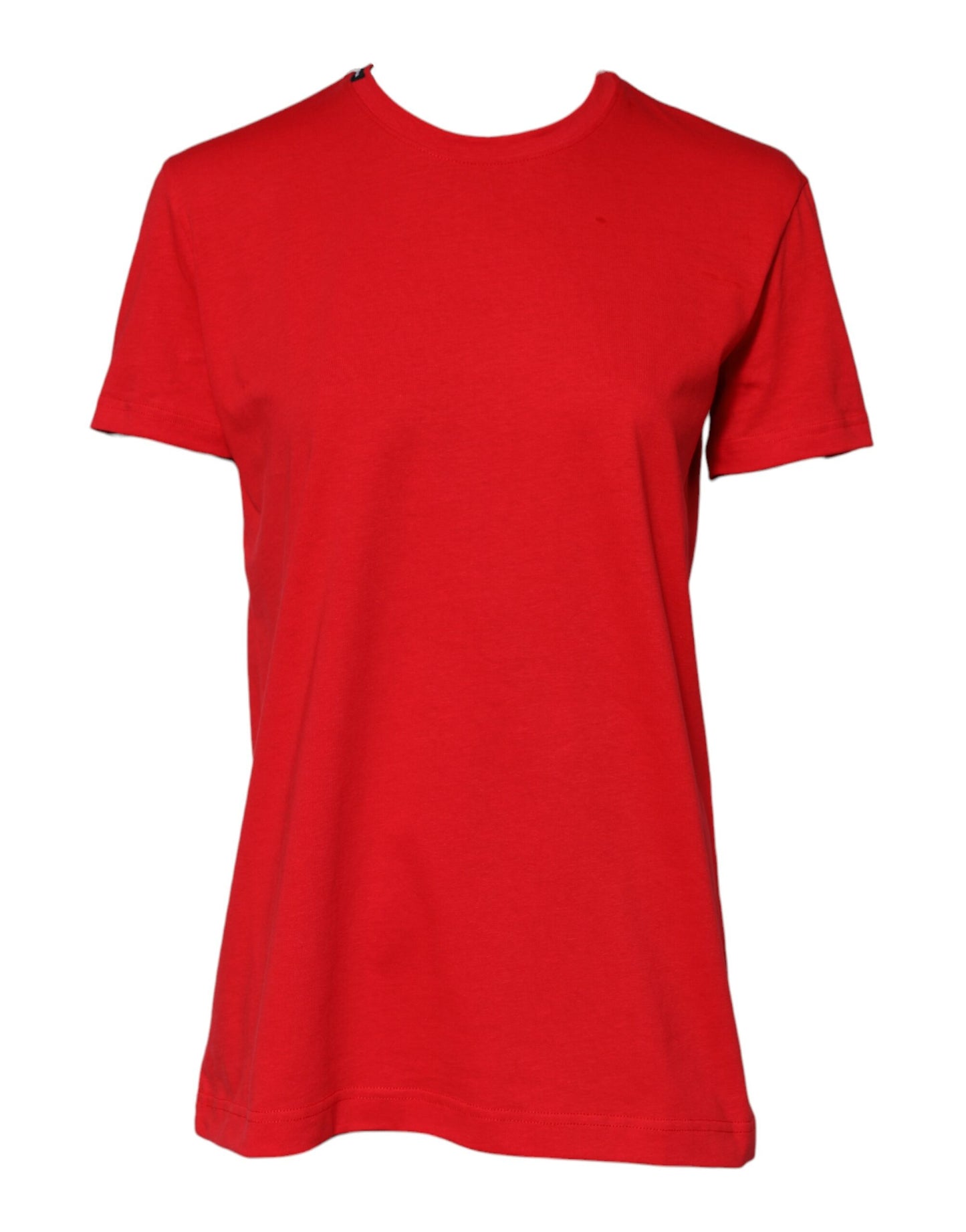 Red Crew Neck Short Sleeves Top T-shirt