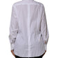 White Cotton Collared Long Sleeves Shirt Top