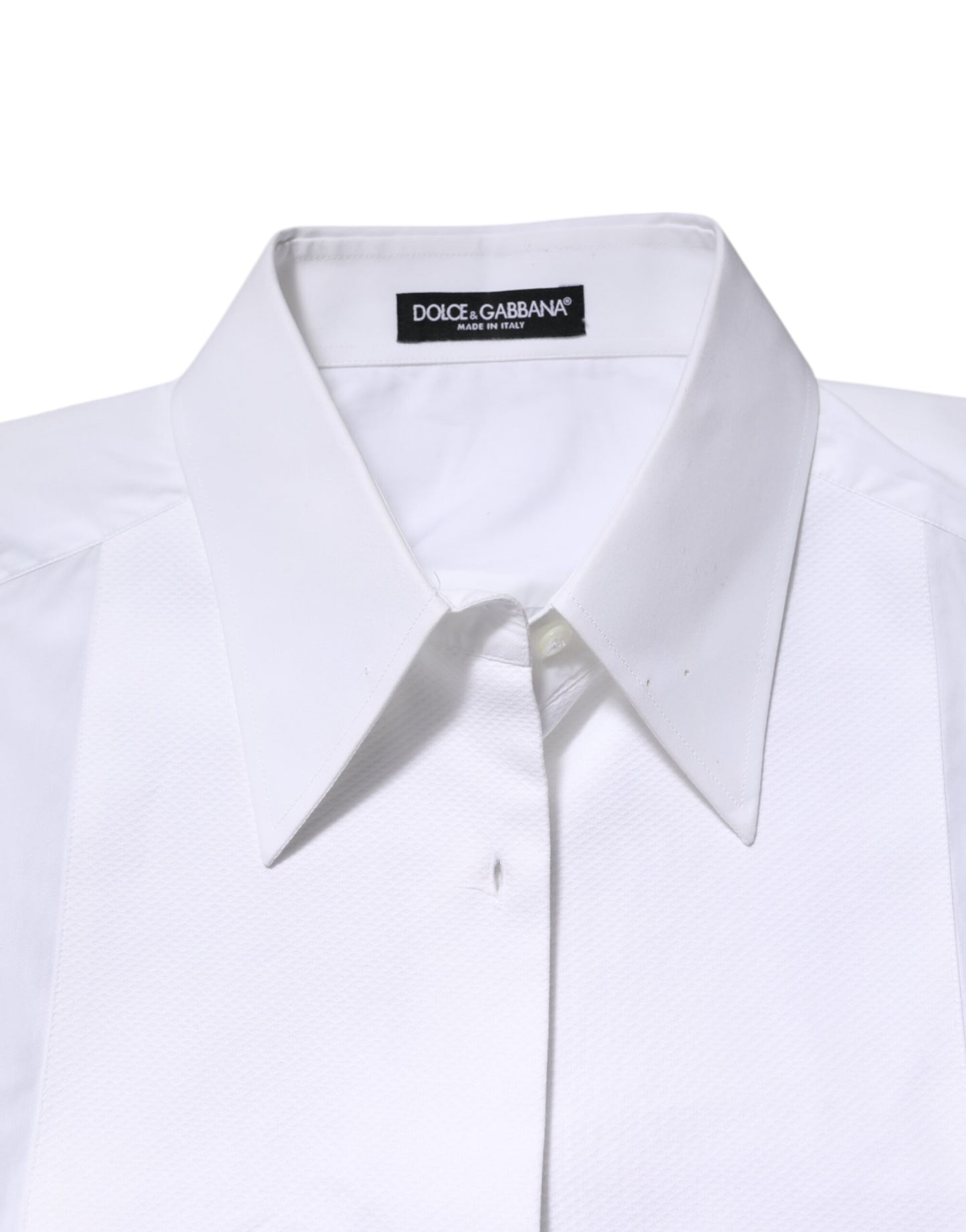 White Cotton Collared Long Sleeves Shirt Top