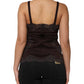 Dark Brown Lace Trim Wool Sleeveless Tank Top