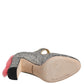 Silver Glitter Mink Fur VALLY Pumps Shoes