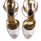 White Satin Platform Heels Sandals Shoes