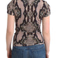 Sleek Snake Print Crewneck T-Shirt