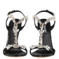 Black Keira Crystals Heels Sandals Shoes