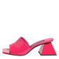 Pink Open Toe Block Heel Mules Sandals Shoes