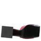 Pink Open Toe Block Heel Mules Sandals Shoes
