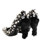Black Crystals Studs Stiletto Pumps Shoes