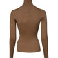 Brown Knit Long Sleeves Turtleneck Sweater