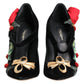 Black Roses Crystal Brooch Mary Jane Shoes