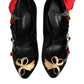 Black Roses Crystal Brooch Mary Jane Shoes