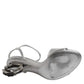 Silver KEIRA Heels Ankle Strap Sandals Shoes