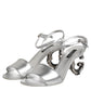 Silver KEIRA Heels Ankle Strap Sandals Shoes