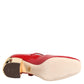 Red Leather DG Logo Heels Sandals Shoes