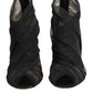 Black Mesh Stiletto Heels Ankle Boots Shoes