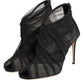 Black Mesh Stiletto Heels Ankle Boots Shoes