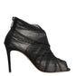 Black Mesh Stiletto Heels Ankle Boots Shoes