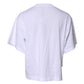 White Short Sleeves DG Logo Print Top T-shirt