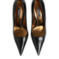 Black Exotic Leather Stiletto Pumps Shoes