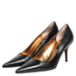 Black Exotic Leather Stiletto Pumps Shoes