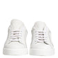 White Gold Leather Low Top Sneakers Shoes