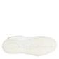 White Gold Leather Low Top Sneakers Shoes