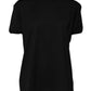 Black Cotton Goodluck Tee Crew Neck T-shirt