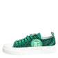 Green Portofino Crystal DG Logo Sneakers Shoes