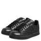 Black Floral Lace Low Top Sneakers Shoes
