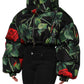 Multicolor Floral Puffer Coat Full Zip Jacket