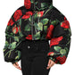 Multicolor Floral Puffer Coat Full Zip Jacket