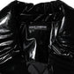 Black Polyester Quilted Puffer Coat Jacket