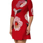 Red Lace Floral Applique A-line Mini Dress