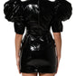Black Bodycon Sheath Puff Sleeve Mini Dress