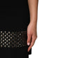 Black Crystal Embellished Collared Mini Dress